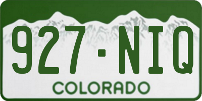 CO license plate 927NIQ