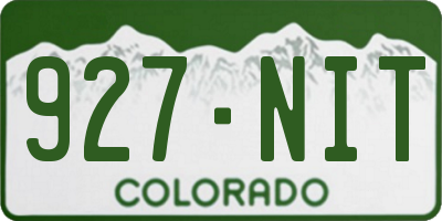 CO license plate 927NIT