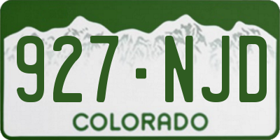 CO license plate 927NJD