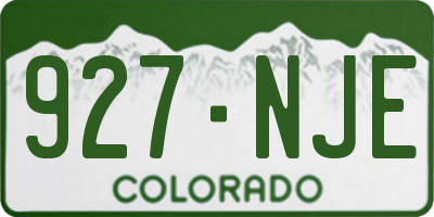 CO license plate 927NJE
