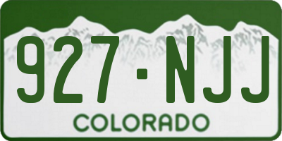CO license plate 927NJJ
