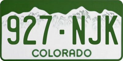 CO license plate 927NJK