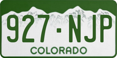 CO license plate 927NJP