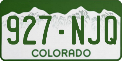 CO license plate 927NJQ