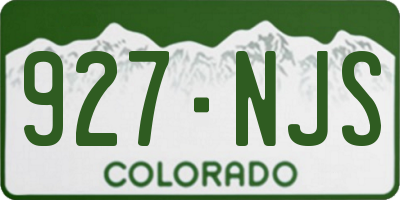 CO license plate 927NJS
