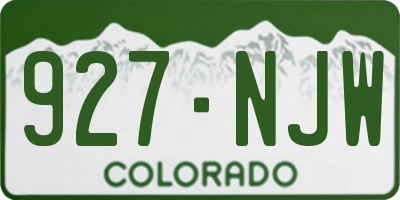 CO license plate 927NJW