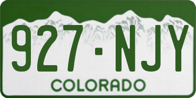 CO license plate 927NJY
