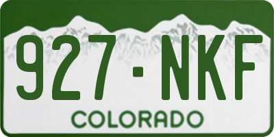 CO license plate 927NKF