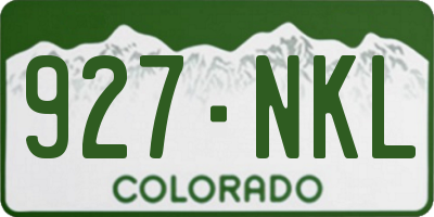 CO license plate 927NKL