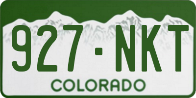 CO license plate 927NKT
