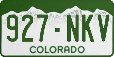 CO license plate 927NKV