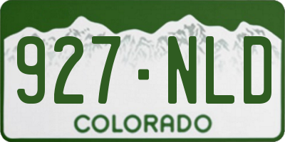 CO license plate 927NLD