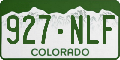 CO license plate 927NLF