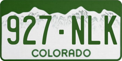 CO license plate 927NLK