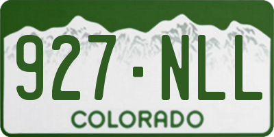 CO license plate 927NLL