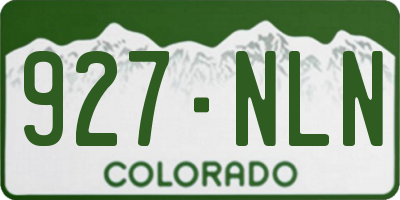 CO license plate 927NLN