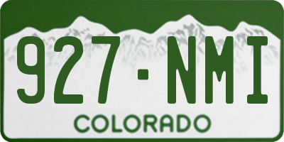 CO license plate 927NMI
