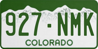 CO license plate 927NMK