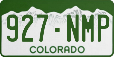 CO license plate 927NMP