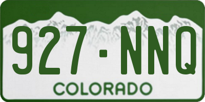 CO license plate 927NNQ