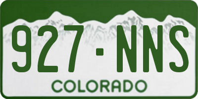 CO license plate 927NNS