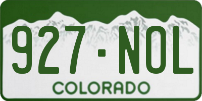 CO license plate 927NOL