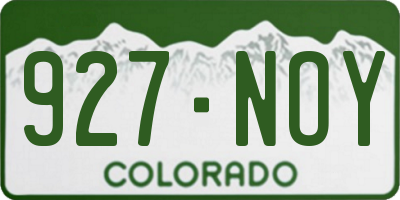 CO license plate 927NOY
