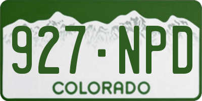 CO license plate 927NPD