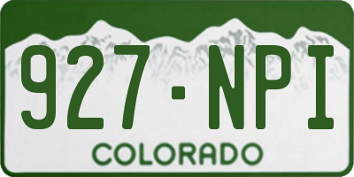 CO license plate 927NPI