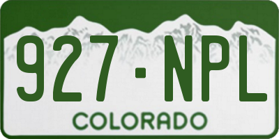 CO license plate 927NPL