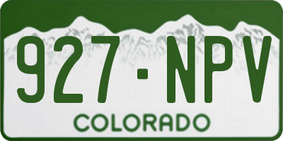 CO license plate 927NPV
