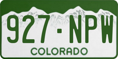 CO license plate 927NPW