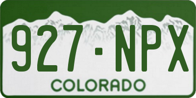 CO license plate 927NPX