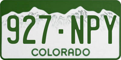 CO license plate 927NPY