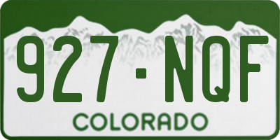 CO license plate 927NQF