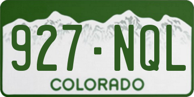 CO license plate 927NQL