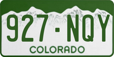 CO license plate 927NQY