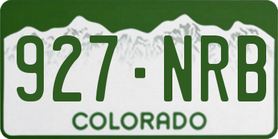 CO license plate 927NRB