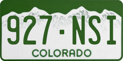 CO license plate 927NSI