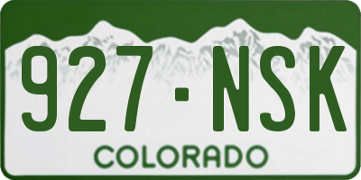 CO license plate 927NSK
