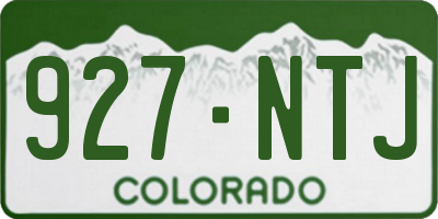 CO license plate 927NTJ