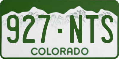 CO license plate 927NTS