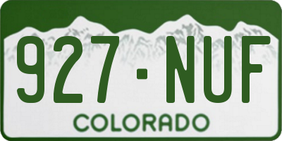 CO license plate 927NUF