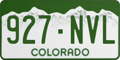 CO license plate 927NVL
