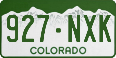 CO license plate 927NXK
