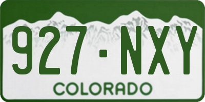 CO license plate 927NXY