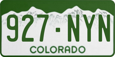 CO license plate 927NYN