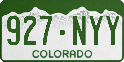 CO license plate 927NYY