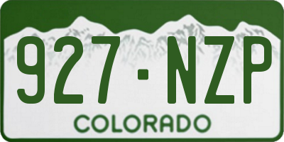 CO license plate 927NZP