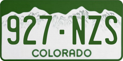 CO license plate 927NZS